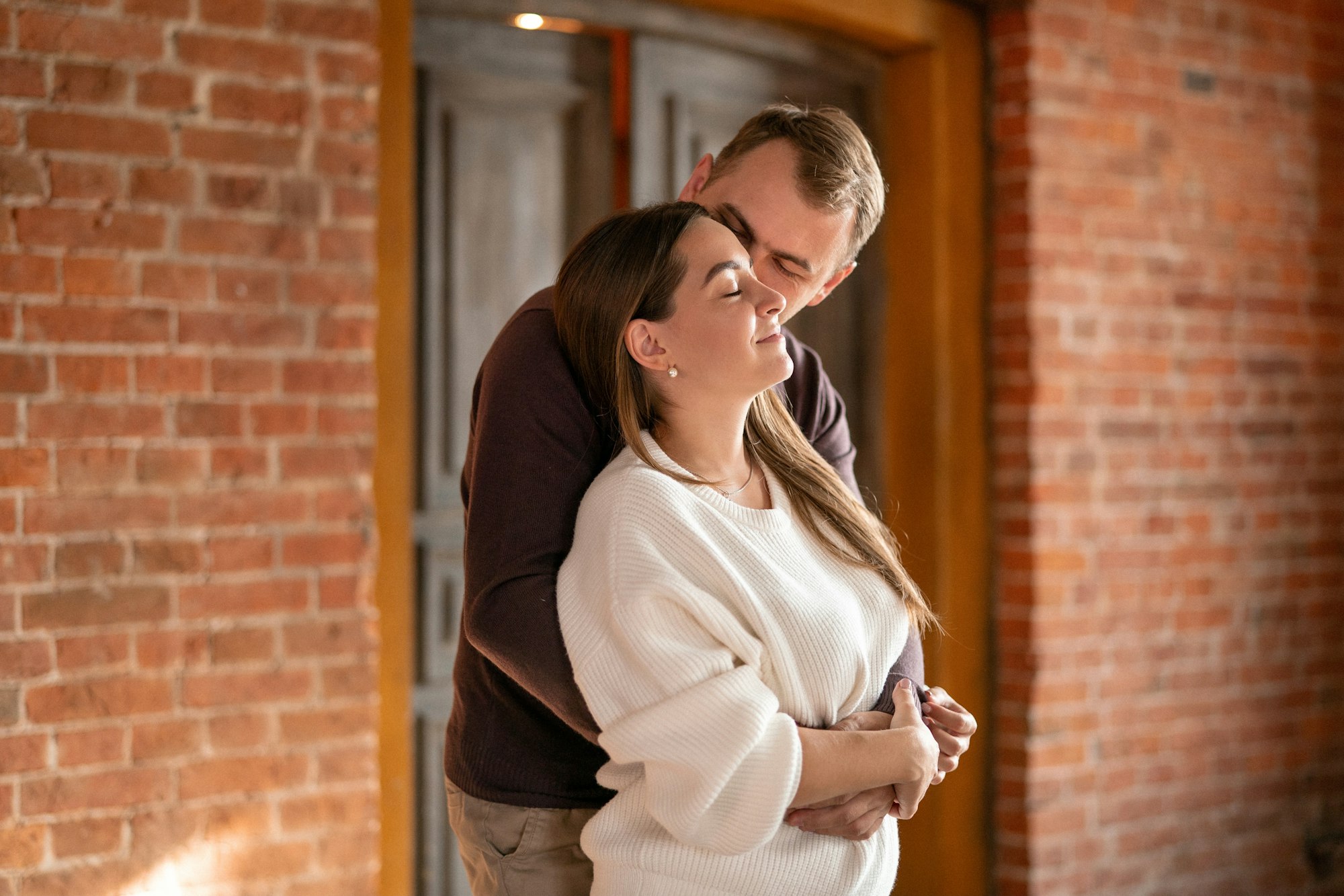 hugging couple in love